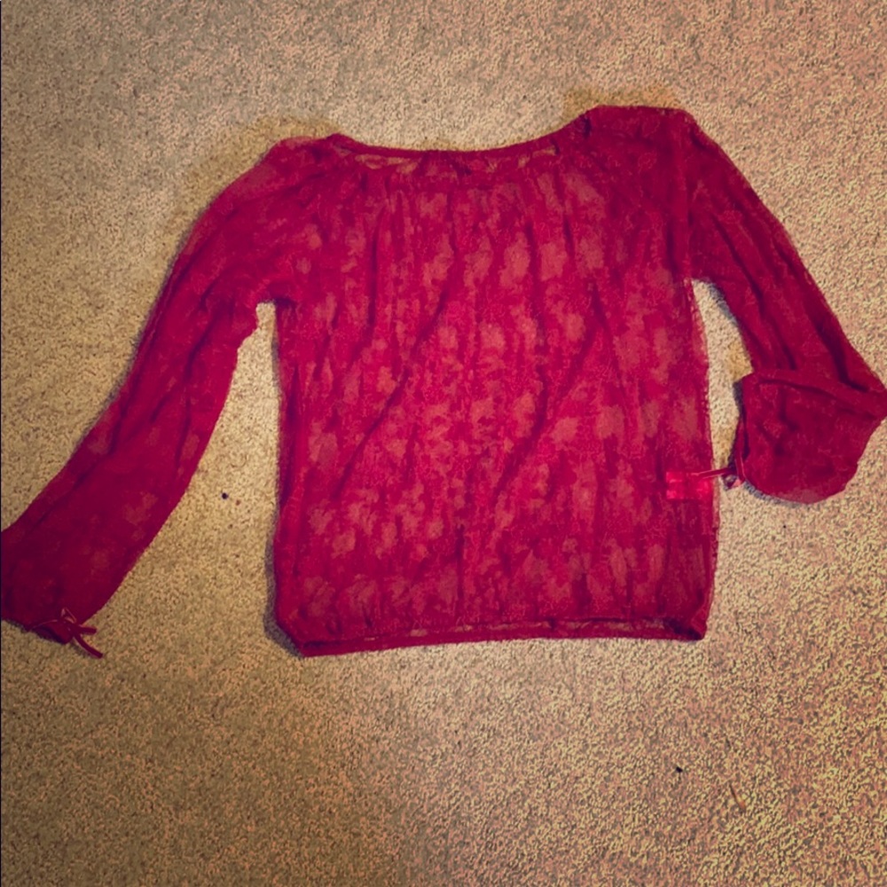 Beautiful Red Lace Cowgirl Tuff Top